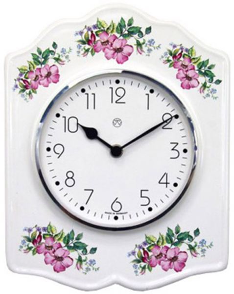 Quarz-Küchenuhr / Blumendekor