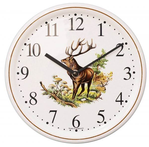 Keramik-Uhr Dekor / Hirsch