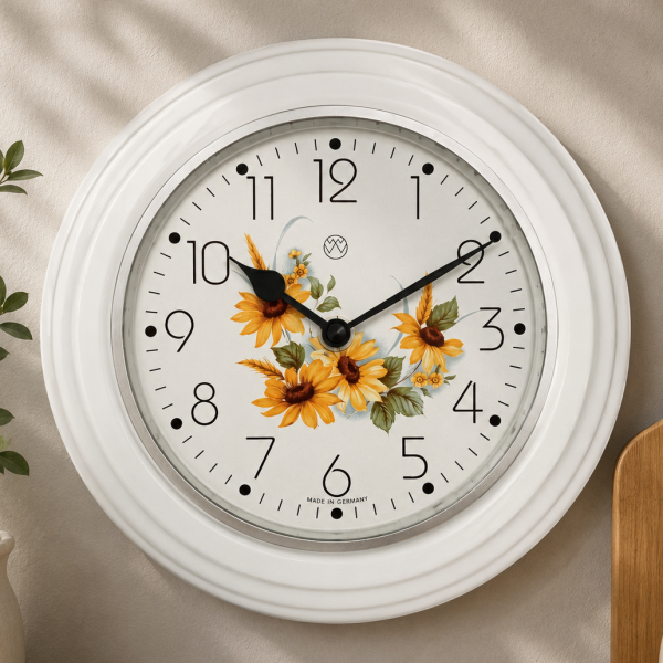 Küchenuhr, Keramik, Sonnenblume