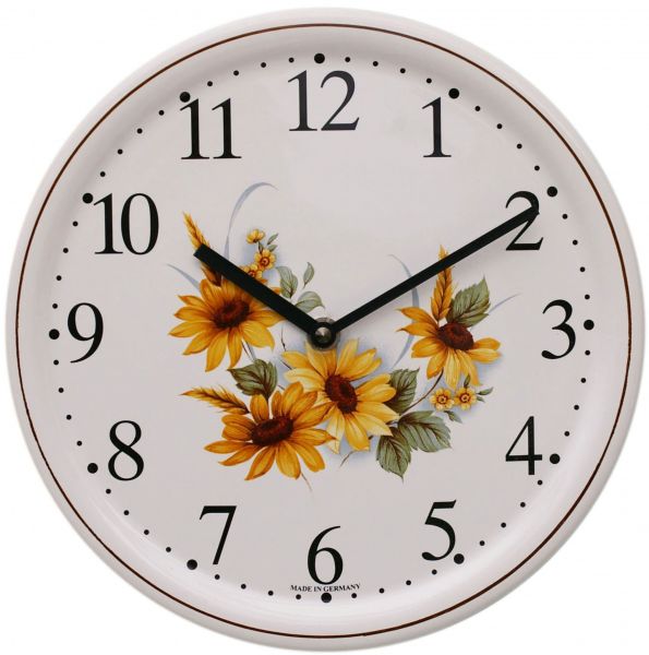 Keramik-Uhr / Sonnenblume