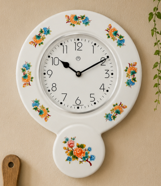 Küchenuhr, Keramik, Dekor indisch