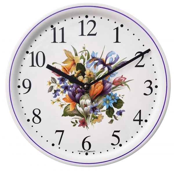 Keramik-Küchenuhr Dekor / Blumenstrauß