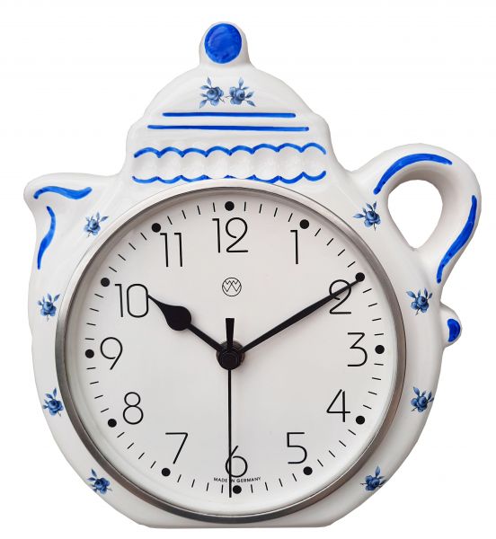 Funk-Küchenuhr Dekor / blaue Kanne
