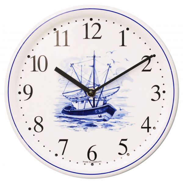 Keramik-Uhr Dekor / Fischkutter