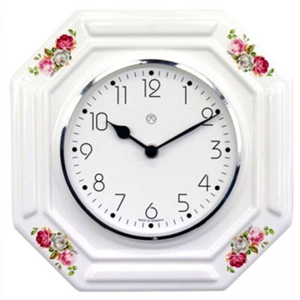 Quarz-Küchenuhr / Rosen-Dekor