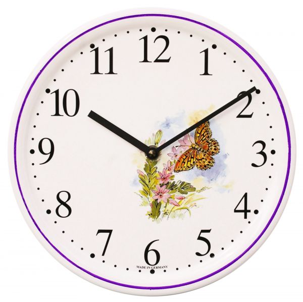 Keramik-Uhr / Schmetterling