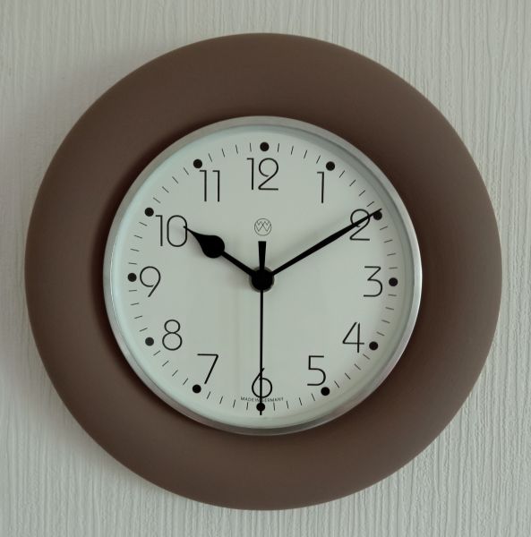 Funk-Küchenuhr, Dunkel-Beige / Braun