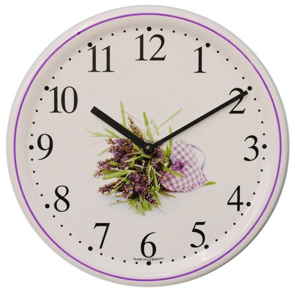 Keramik-Uhr Dekor / Lavendel