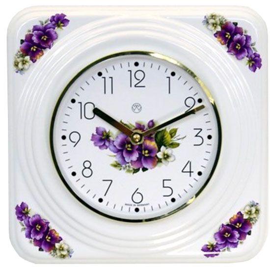 Quarz-Wanduhr / Stiefmütterchen