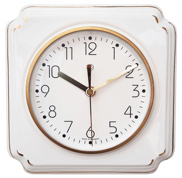 Funk-Küchenuhr / gold-weiß