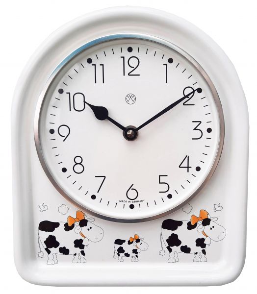 Quarz-Küchenuhr / Kühe mit Schleife
