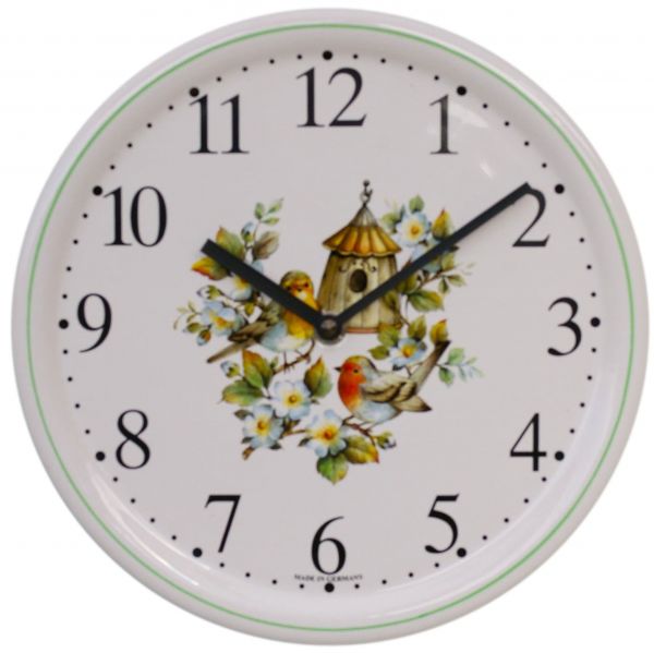 Keramik-Uhr / Vogelhäuschen