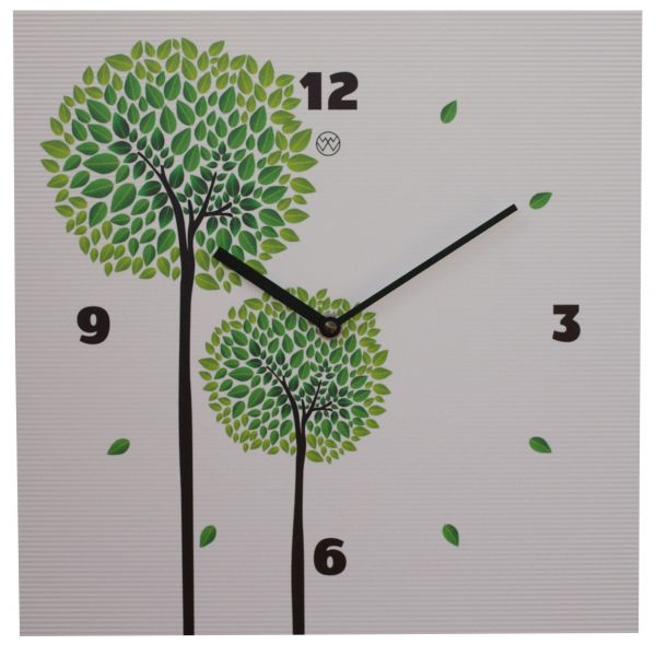 Quarz-Wanduhr / Bäume