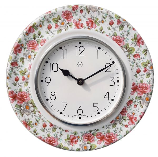 Quarz-Küchenuhr / Voll-Dekor-Rosen