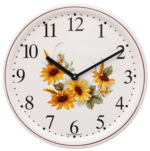 Keramik-Uhr Dekor / Sonnenblume