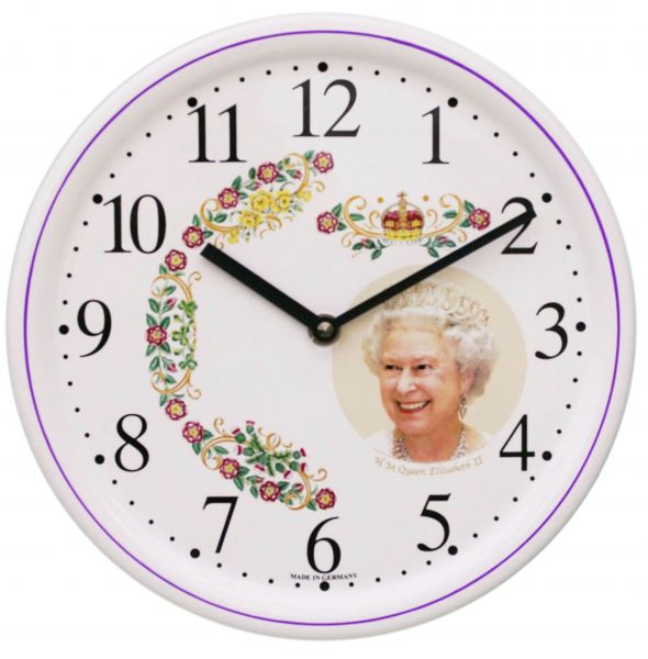 Keramik-Uhr Dekor / Queen Elisabeth