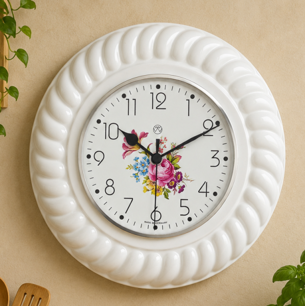 Funk-Küchenuhr, bunte Blumen