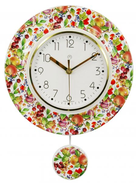 Funk-Pendeluhr Volldekor / Früchte