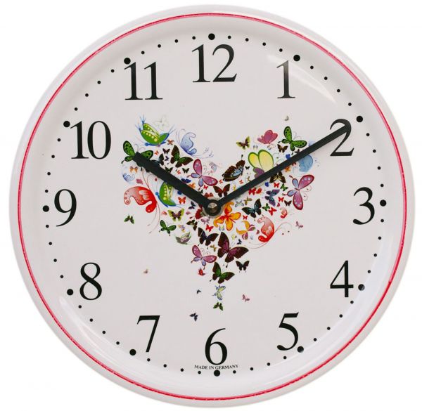 Keramik-Uhr / Schmetterlinge