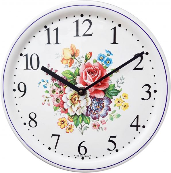 Keramik-Uhr / Blumen