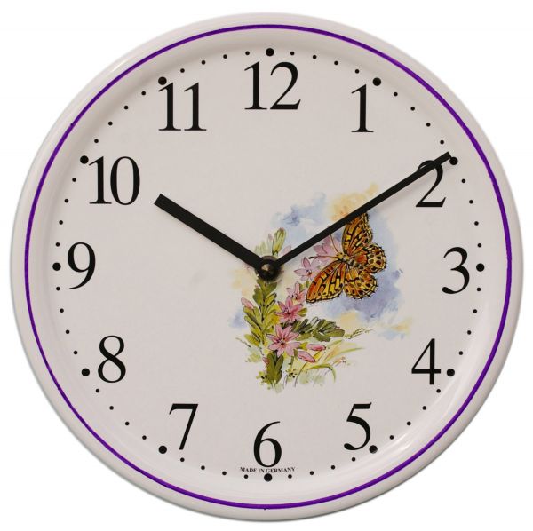 Keramik-Uhr Dekor / Schmetterling